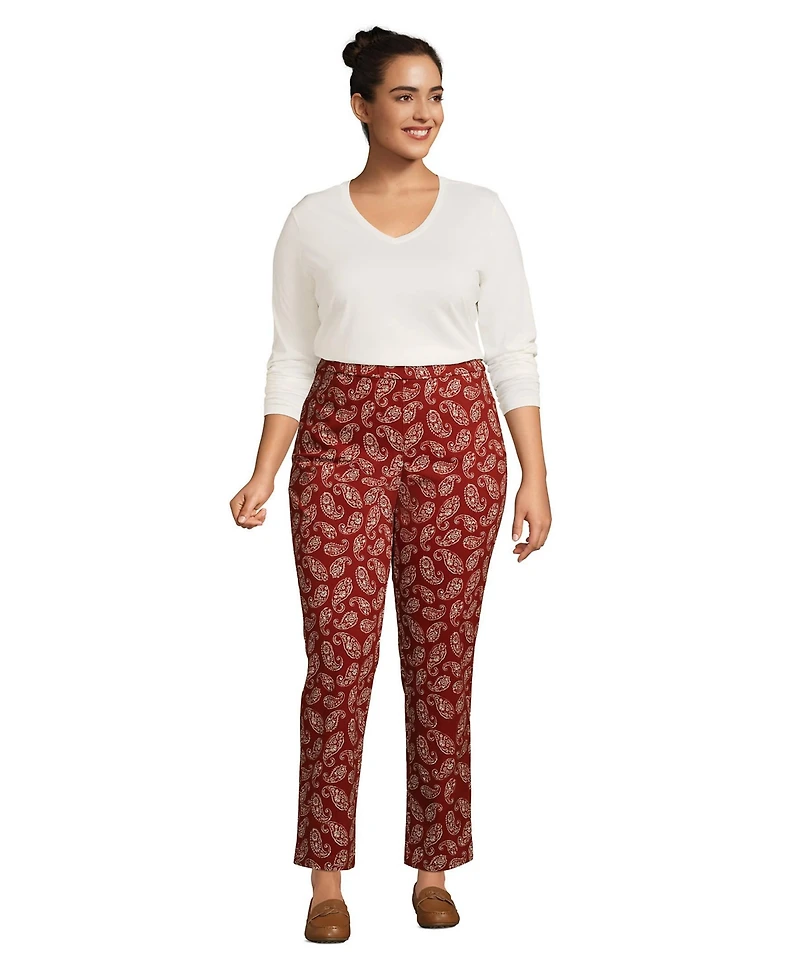 Lands' End Plus Relaxed Supima Cotton Long Sleeve V-Neck T-Shirt