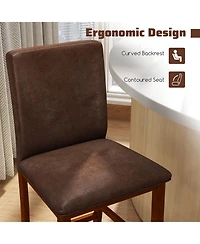 Gymax 26 Inch Counter Barstools Set of 2 w/Upholstered Seat and Backrest for Dining Room