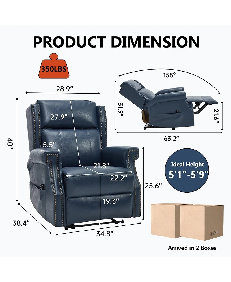 Boyel Living 67 inches Chaise Lounge Chair 9.9 Wide Armrest Indoor Corduroy Oversized Sleeper Sofa