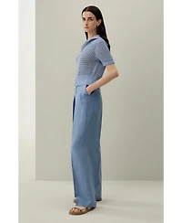 Lilysilk Women's Toscana Pointelle Knit Double-Zip Cardigan