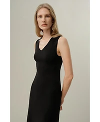 Lilysilk Women's Soleil Silk-Viscose Knit V-Neck Dress