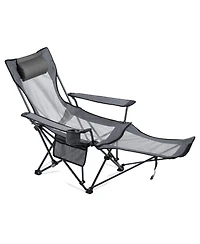 Gouun 4-Position Reclining Portable Folding Camping Chair with Headrest