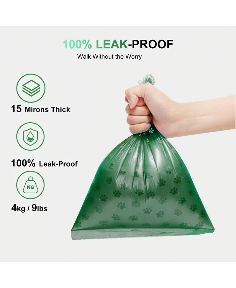 Aronkl Thick Dog Poop Bags Leak-Proof Scented 9x13 Inch for Small Large Dogs Cats Walking Waste Bags