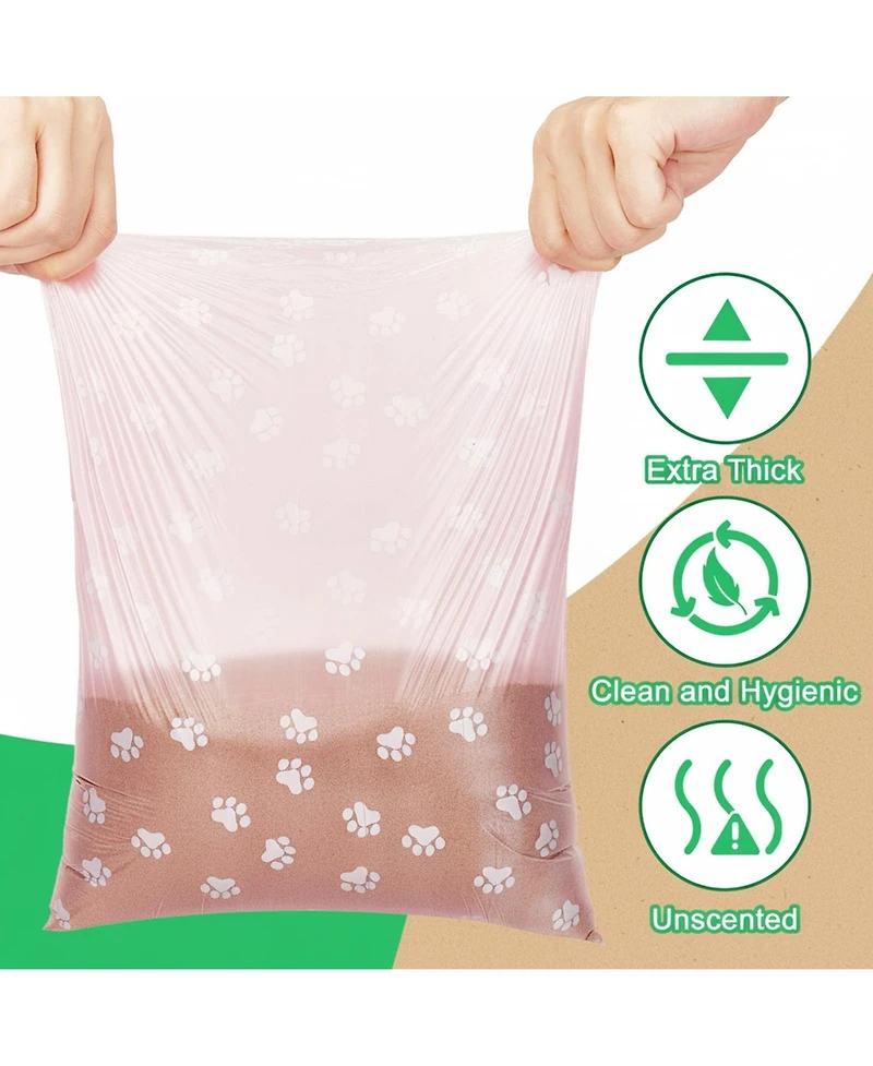 Aronkl 3000 Counts 200 Rolls Dog Poop Bags Plastic Waste Bags Disposable Paw Print