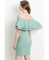Hello Miz Maternity Off-the-Shoulder Bodycon Ruched Mini Dress