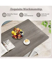 Slickblue Coffee Table with X Legs Farmhouse Storage Shelf