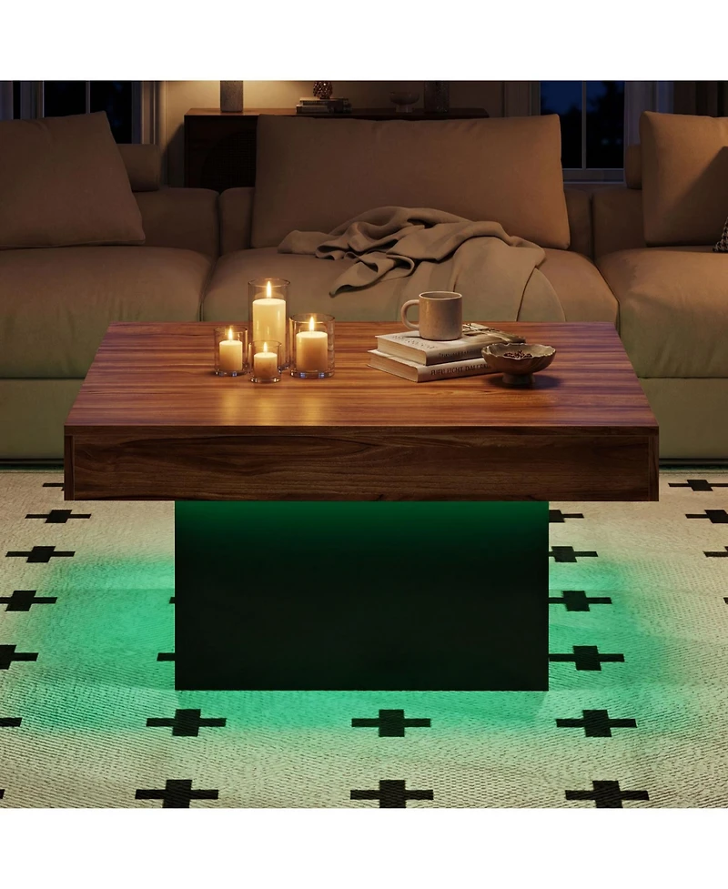 Slickblue Modern Coffee Table with Led Lights and Dynamic Effects