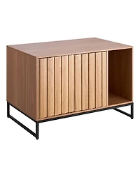 Aostirmotor 31.5" Hidden Cat Litter Box Enclosure Furniture with Scratch Pad and Storage, Waterproof End Table, Fits Most Litter Boxes