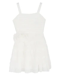 Rare Editions Girls' 7-16 Micro Pleated Chiffon Tiered Short Dress