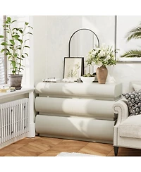 Clihome 6 Drawer Dresser for Bedroom, Dresser No Handle, Modern 6 Chest of Drawers with Wide Storage