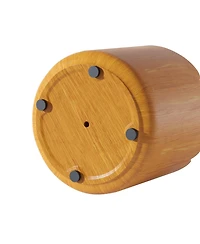 Clihome Round Outdoor Indoor Side Table, Modern Wood Grain Patio Garden Stool,No-Assembly Table for Patio, Garden, Backyard, Living Room