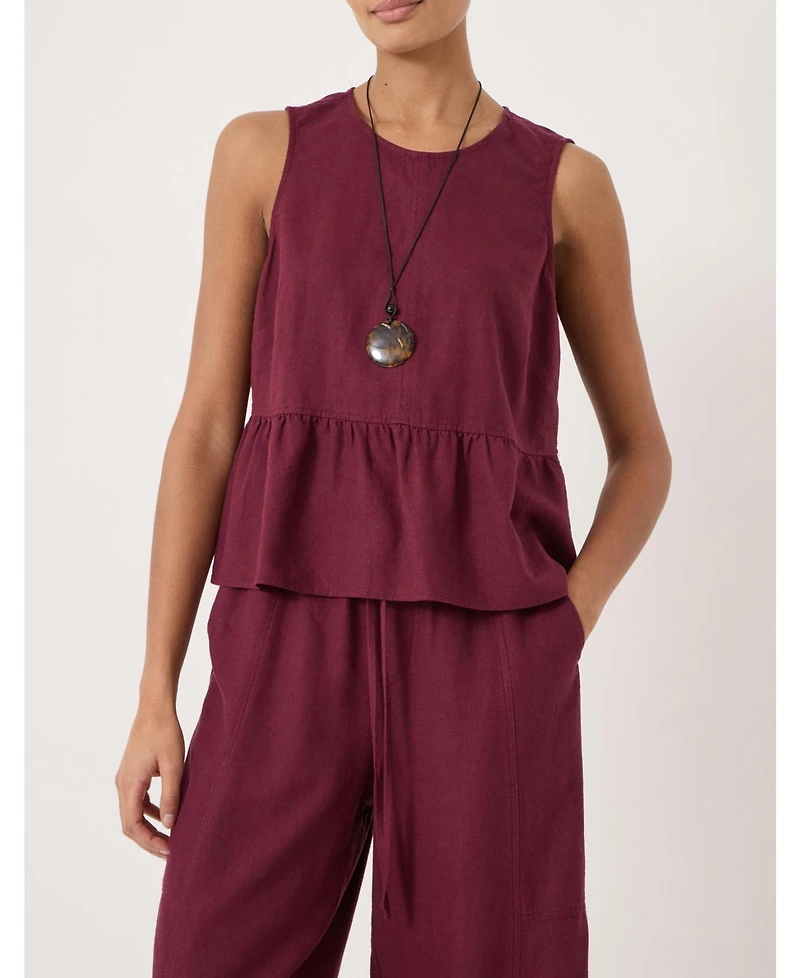 Hush Women's Nomie Linen Blend Peplum Top
