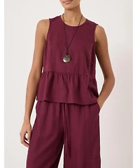 Hush Women's Nomie Linen Blend Peplum Top