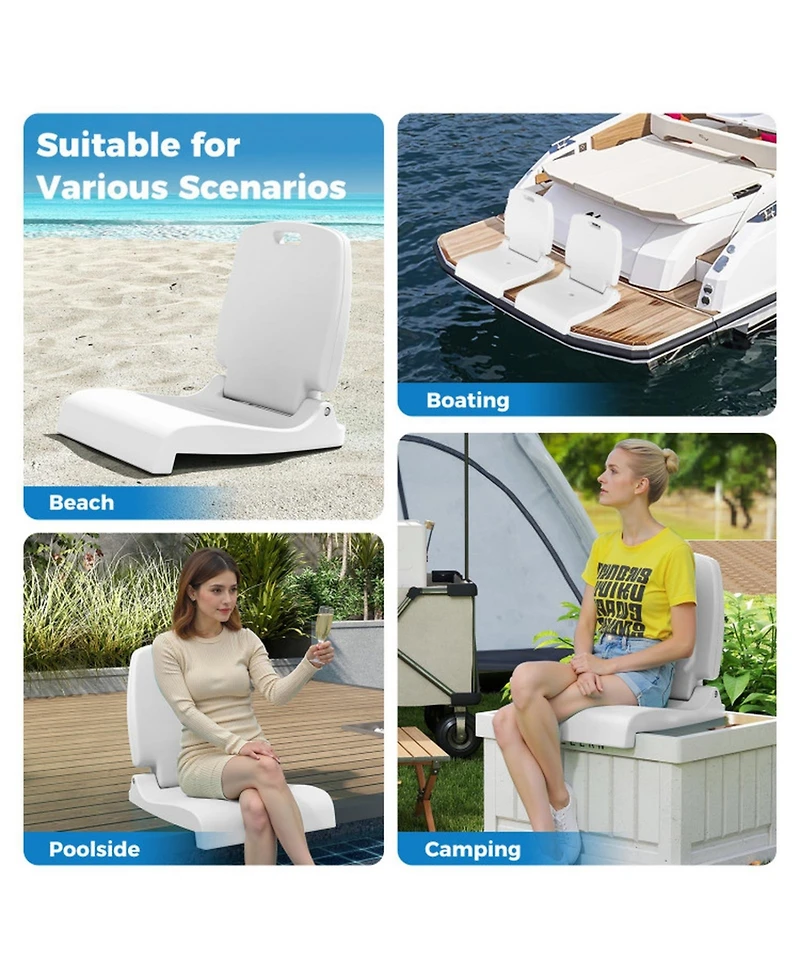 Gouun Foldable Pool Lounge Chair with Drainage Holes and Carry Handle