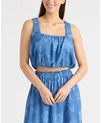 Ellen Tracy Women's Gathered Sleeveless Tank Top