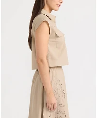 Ellen Tracy Women's Applique Embroidered Shirt