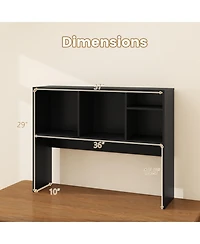 Gouun Desktop Bookcase with 4 Cubbies and Open Back Compartment