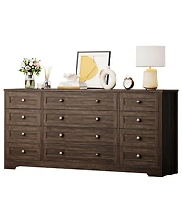 gaomon 12 Drawer Wood Dressers for Bedroom, Wooden Dresser for Living Room, Hallway
