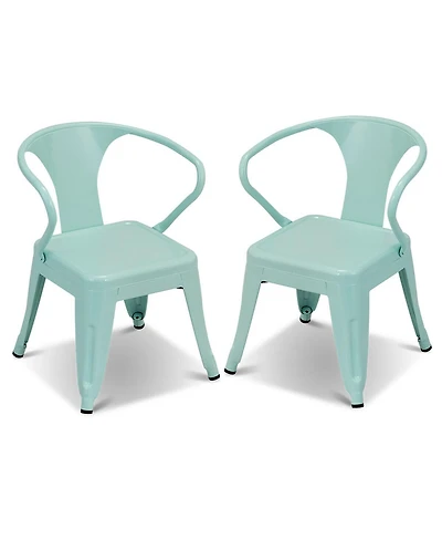 Sugift Set of Two Stackable Steel Armchairs for Kids