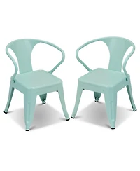 Sugift Set of Two Stackable Steel Armchairs for Kids