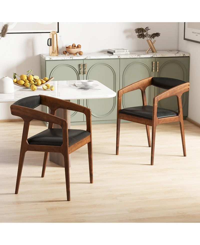 Slickblue Modern Upholstered Armchairs Set of 2 with Padded Seat Cushion