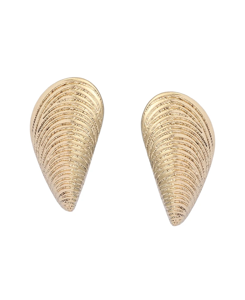 Steve Madden Gold Vintage Luxe Shell Post Earrings