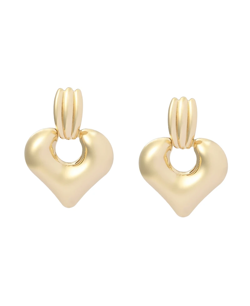 Steve Madden Gold Heart Doorknocker Earrings