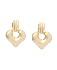 Steve Madden Gold Heart Doorknocker Earrings