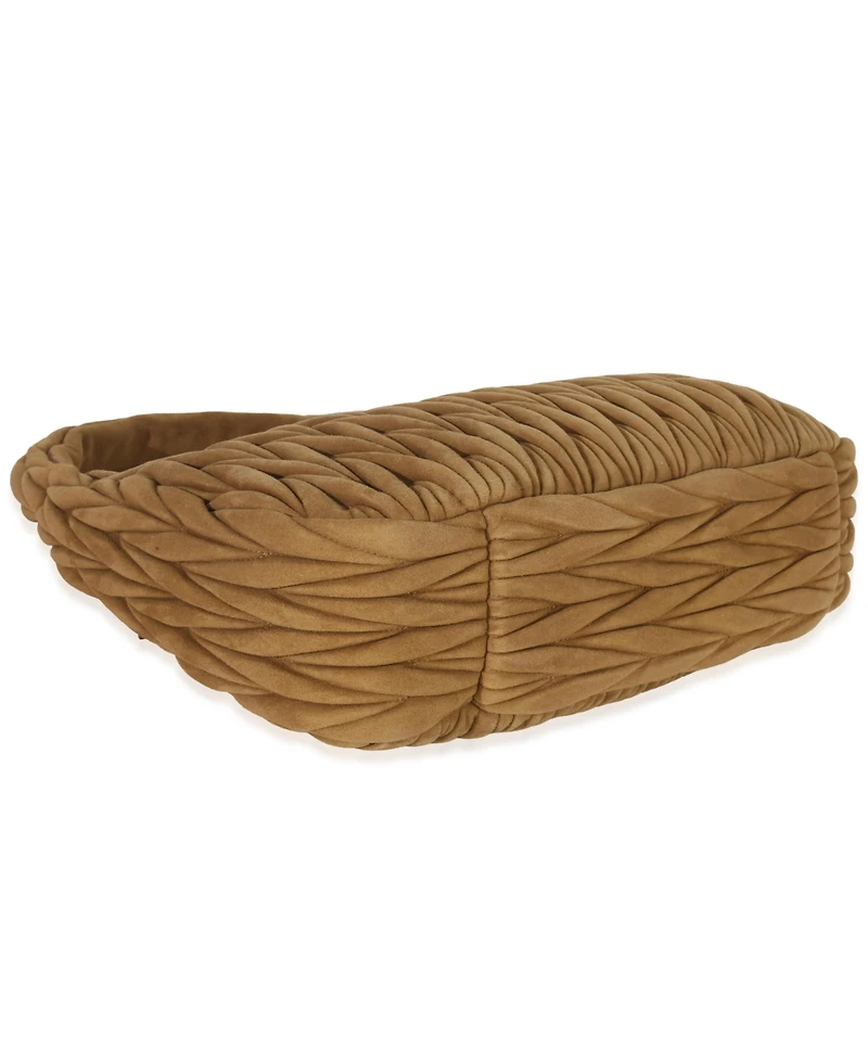 Pre-Owned Miu Miu Brown Suede Matelasse Wander Hobo