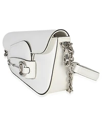 Pre-Owned Gucci White Calfskin Mini Asymmetric Horsebit 1955 Shoulder Bag