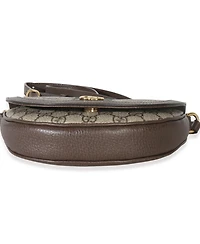 Pre-Owned Gucci Beige Gg Supreme Canvas Ophidia Gg Curved Flap Bag