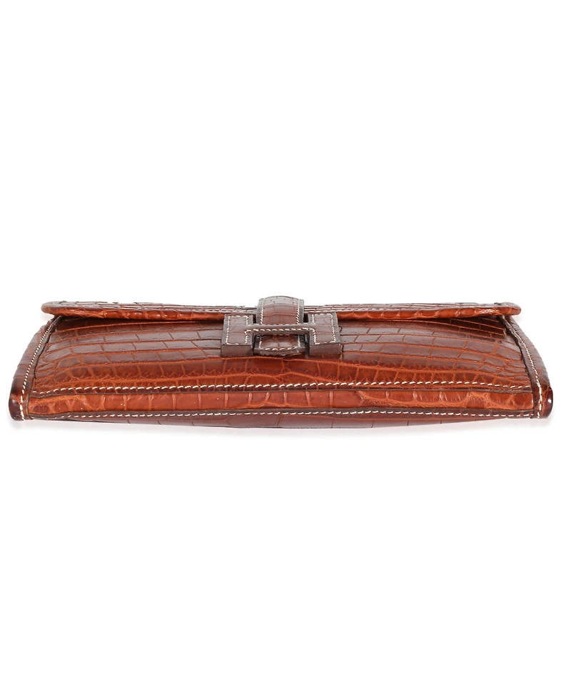 Pre-Owned Hermes Fauve Crocodile Niloticus Lisse Mini Jige Clutch