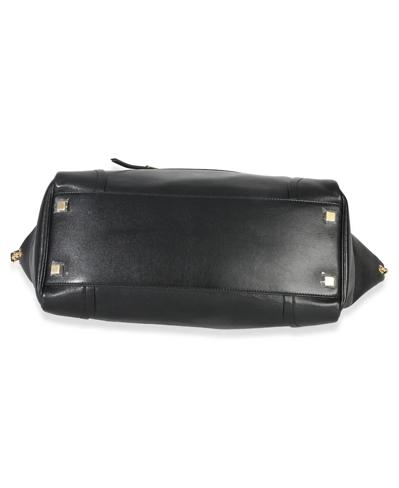 Pre-Owned Celine Black Supple Shiny Lambskin Medium New Luggage