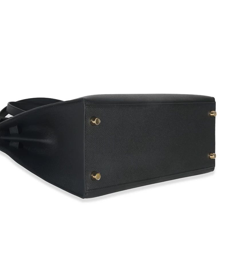 Pre-Owned HERMES Black Epsom Kelly Sellier 28 Ghw