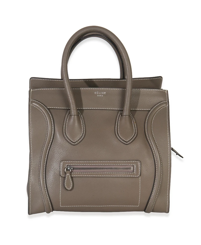 Pre-Owned Celine Souris Drummed Calfskin Mini Luggage Tote