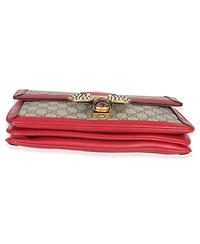 Pre-Owned Gucci Red Calfskin Gg Supreme Canvas Medium Margaret Shoulder Bag
