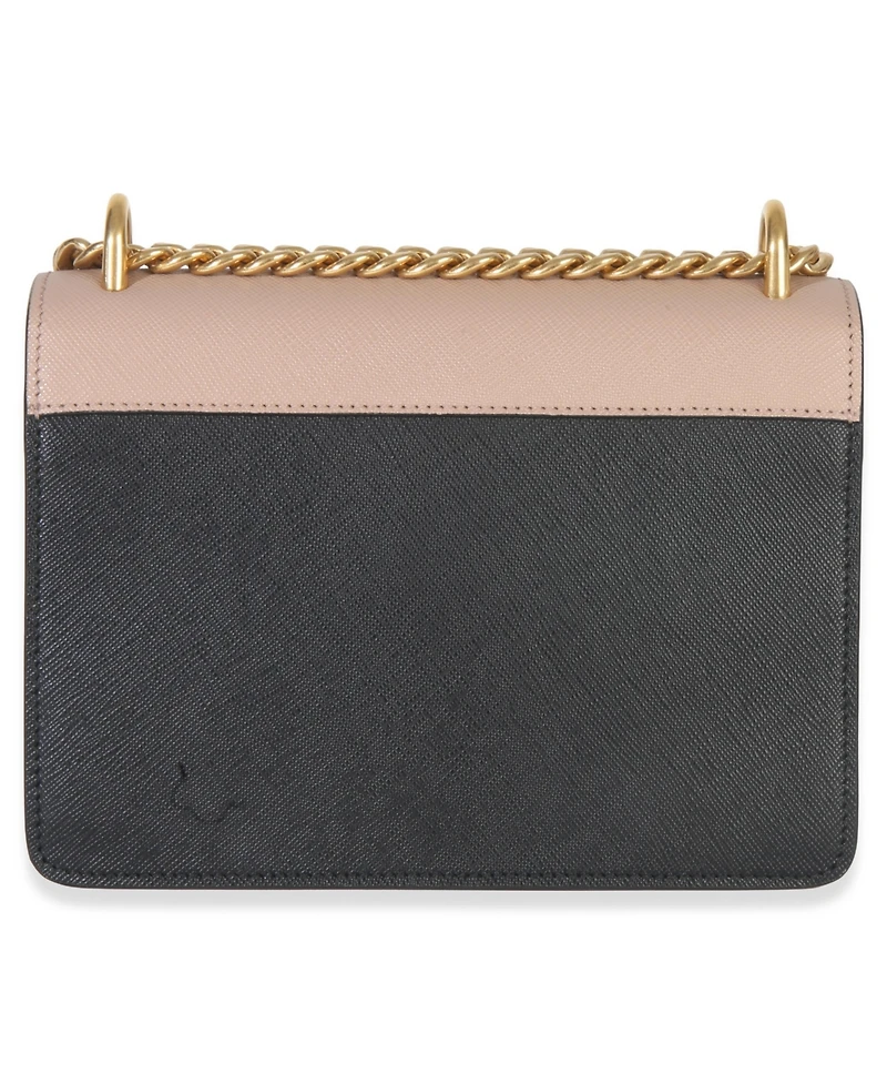 Pre-Owned Prada Pink Saffiano Lux Small Logo Chain Flap Bag