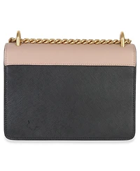 Pre-Owned Prada Pink Saffiano Lux Small Logo Chain Flap Bag