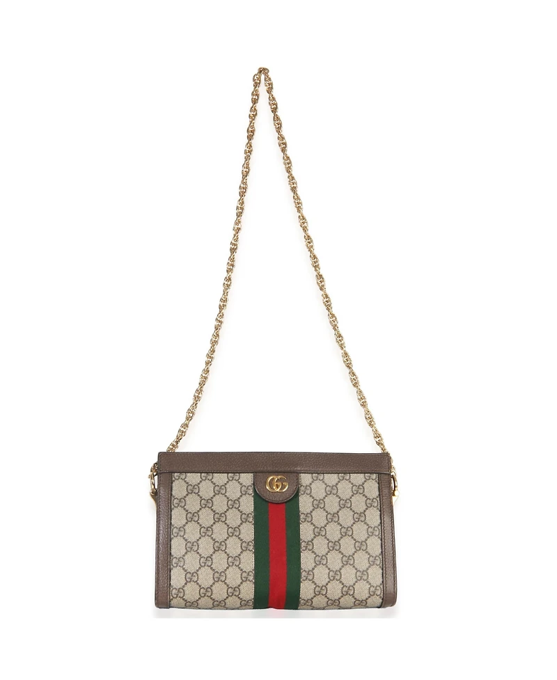 Pre-Owned Gucci Beige Gg Supreme Web Ophidia Gg Small Shoulder Bag