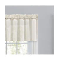 Ellis Curtain Cotton Voile 1.5" Rod Pocket Tailored Valance for Windows