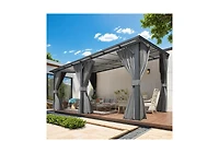Aecojoy 16'x10' Wall Gazebo with Curtains and Mosquito Netting