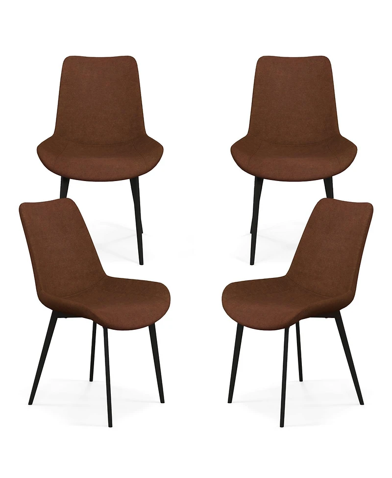 Slickblue Dining Chairs Set of 4 with Upholstered Seats and Metal Legs