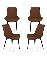 Slickblue Dining Chairs Set of 4 with Upholstered Seats and Metal Legs