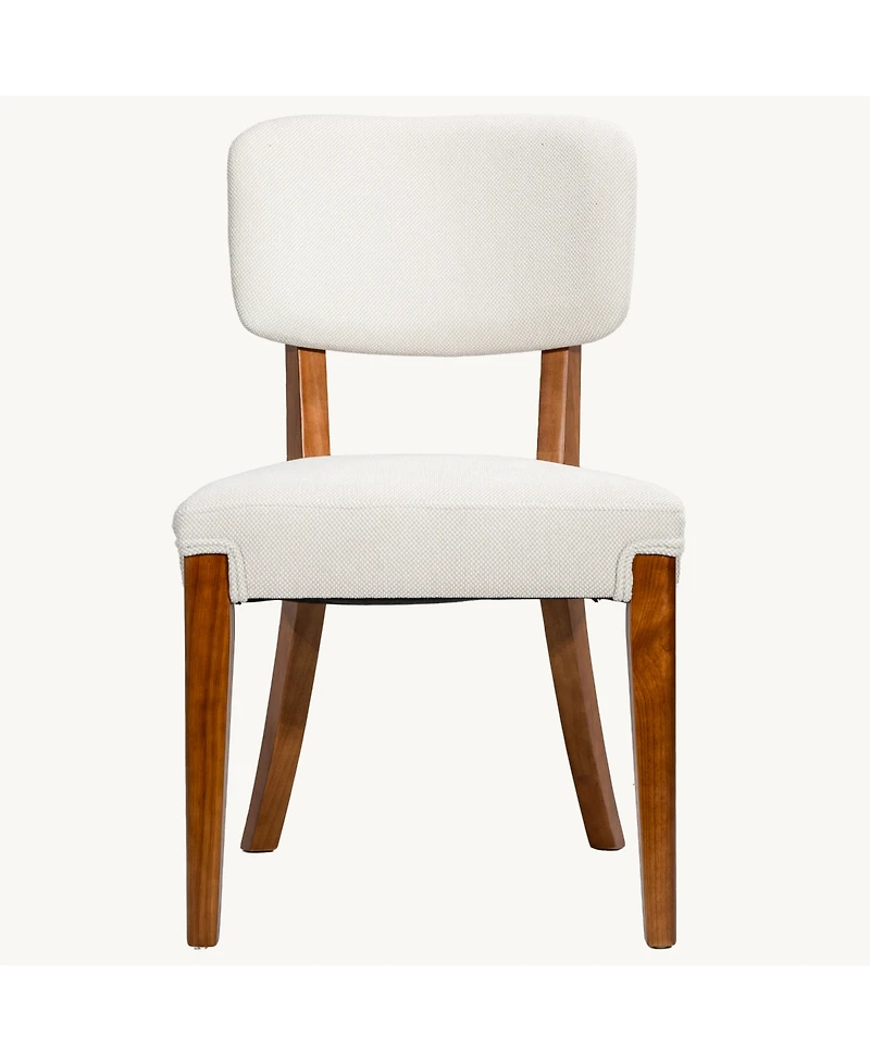 Rainsken Modern Dining Chairs Set of 2, Fabric Upholstered Accent Chairs with Sturdy Solid Wood Legs for Kitchen and Living Room