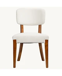 Rainsken Modern Dining Chairs Set of 2, Fabric Upholstered Accent Chairs with Sturdy Solid Wood Legs for Kitchen and Living Room