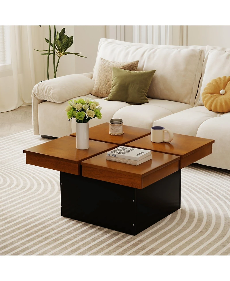 Slickblue Square Center Table, Mid Century Modern Coffee Table