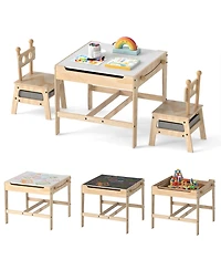 Slickblue Kids Activity Table and Chairs Set with Reversible Whiteboard