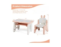 Slickblue Table and Chair Set for Kids with Flip-Top Bookshelf Storage