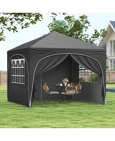 Gouun Pop Up Canopy Tent with Four Removable Sidewalls and Zippered Door