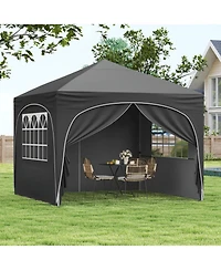 Gouun Pop Up Canopy Tent with Four Removable Sidewalls and Zippered Door